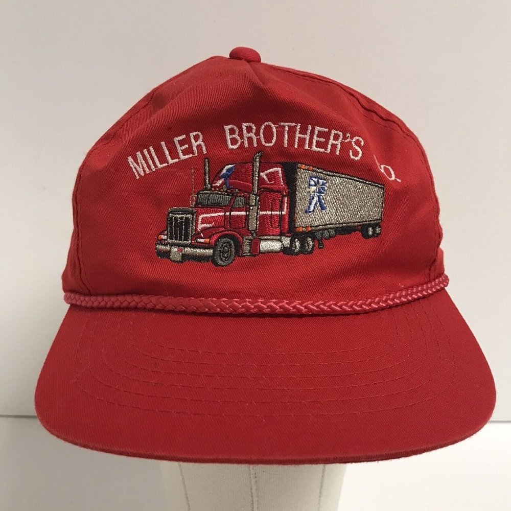Vintage Miller Brothers Red Cord Adjustable Hat